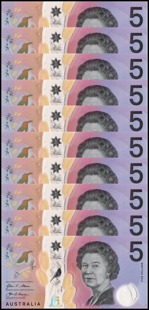 Australia 5 Dollars, 2016, P-62a, UNC, Polymer X 10 PCS