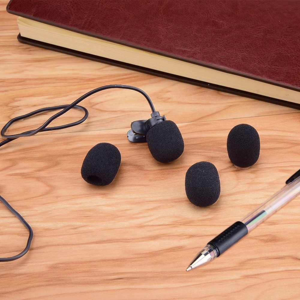 10 Pack Mini Small Size Lapel Headset Microphone Windscreen Foam Cover, Blac