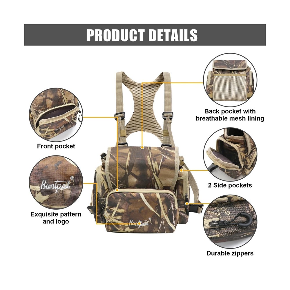 HUNTPAL Binocular Chest Pack Harness Case with Rangefinder Pocket, Convenient...