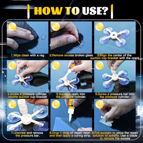 Yellow Crack Repair Kit for Chips & Chips