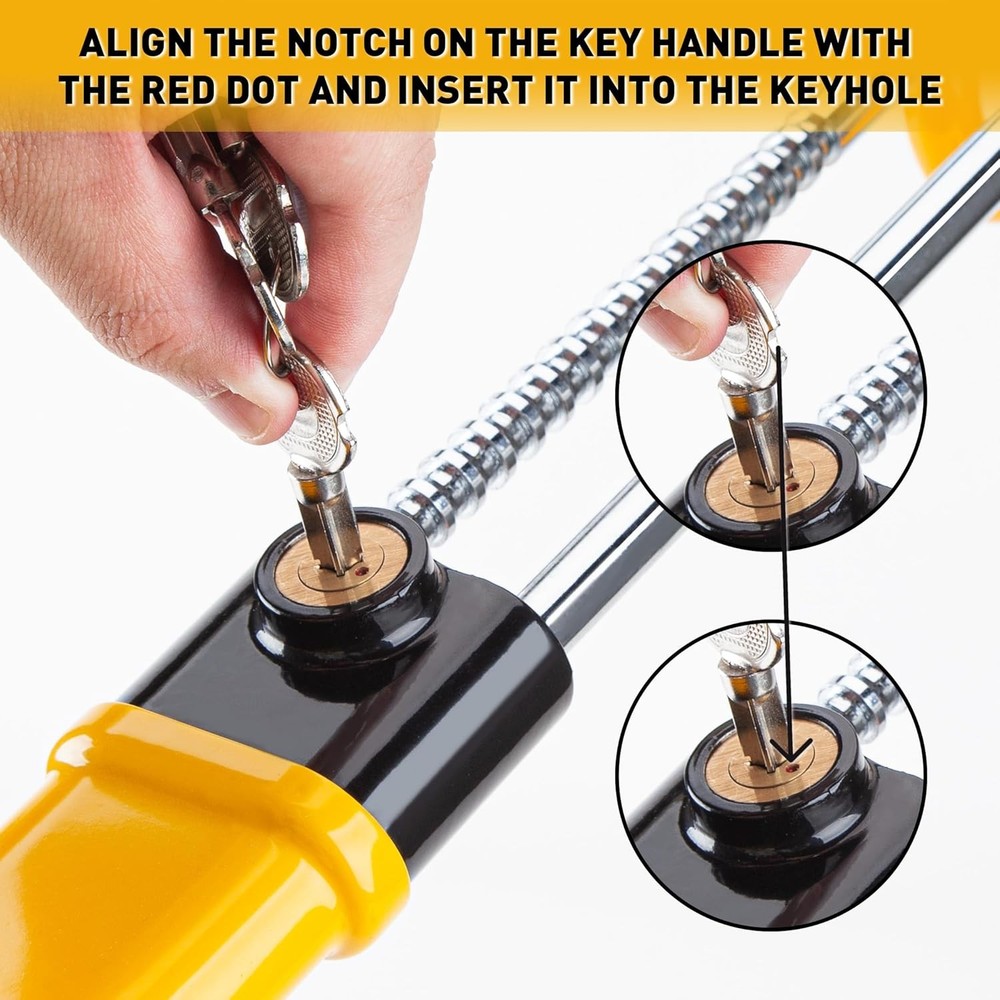 Heavy Duty Adjustable Steering Wheel Lock - Anti-Theft Car Security Device