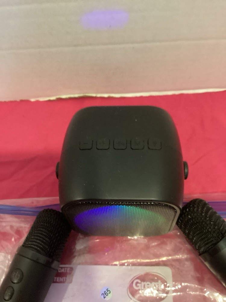 265-4 Inch Wireless Bluetooth Karoke Speaker With Handle & 2 Microphones