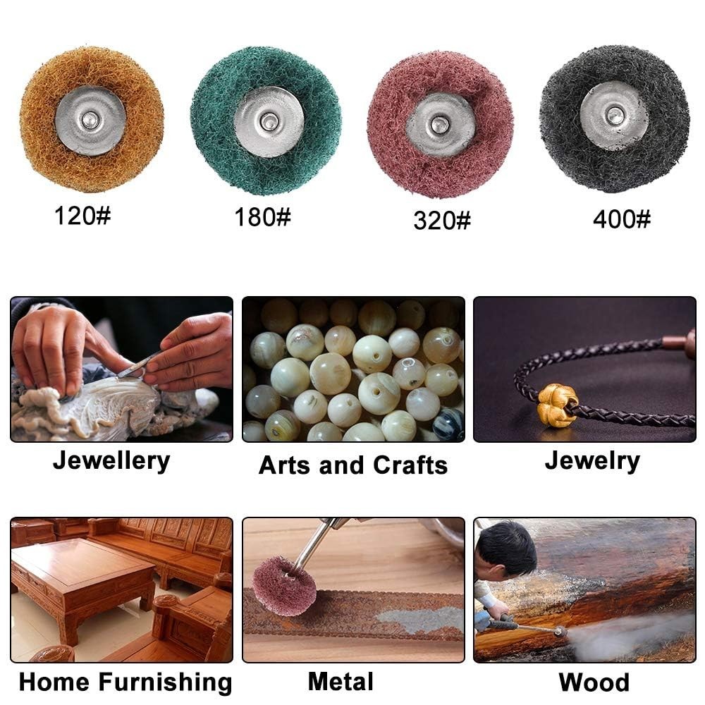 High-Efficiency 40-Piece Buffing Wheel Set - 1" Diameter, 1/8" Shank Options