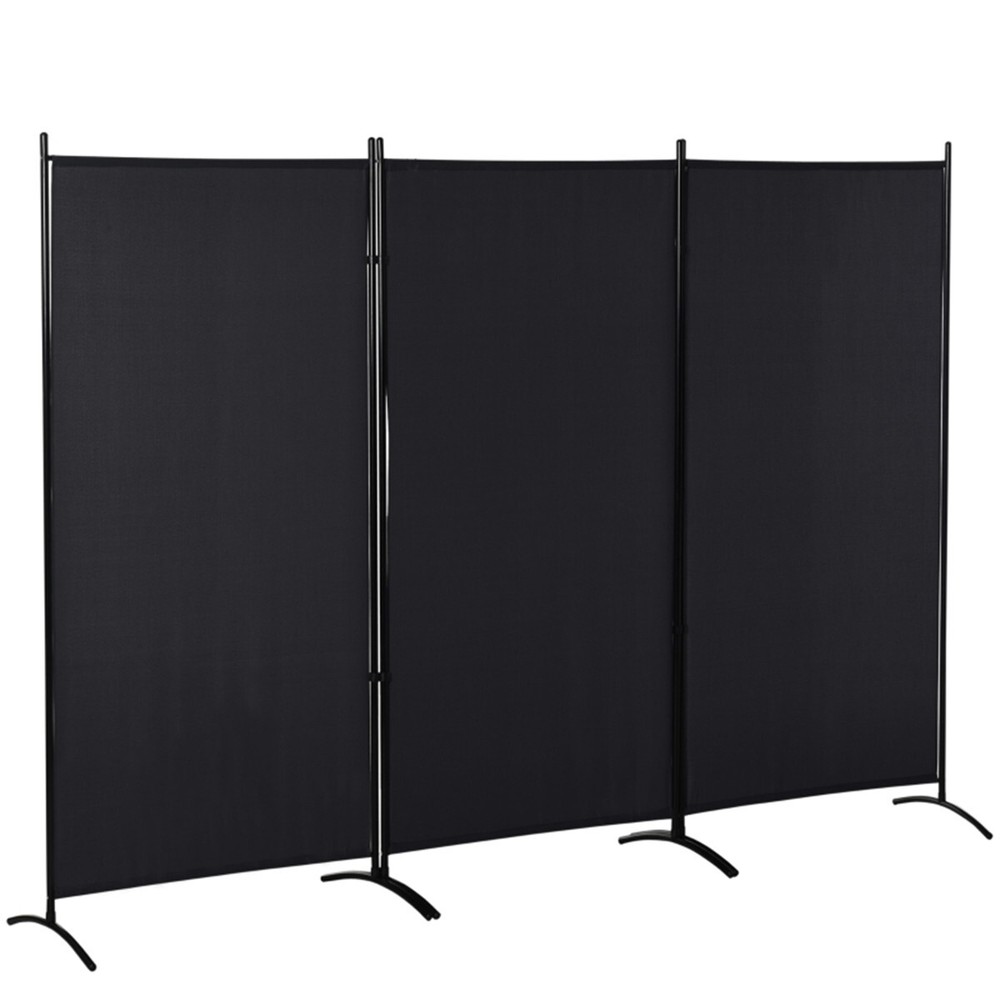 Privacy Screen Connected with Dual Directional Hinges Black