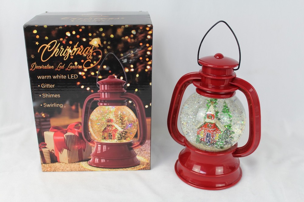 Christmas Snow Globe Lantern, Lighted Water Lantern LED