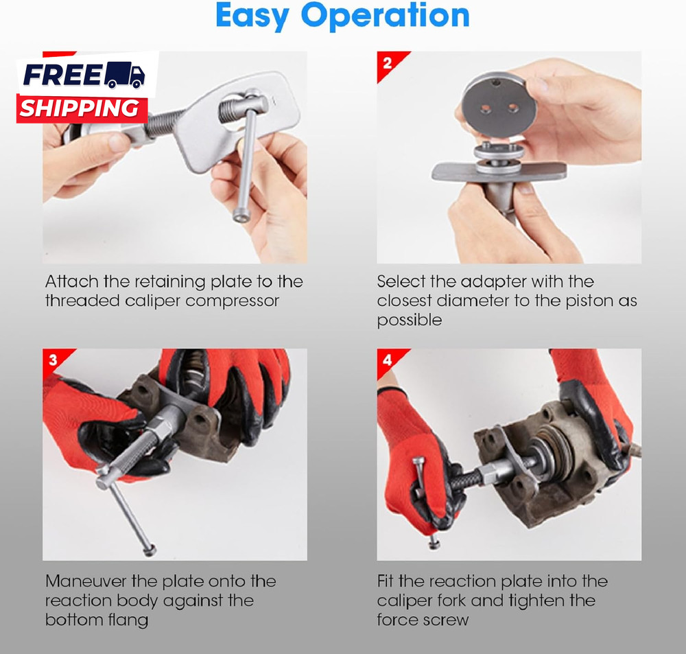 22 PCS Brake Caliper Press Tool Kit Disc Brake Piston Caliper Compressor Tool S