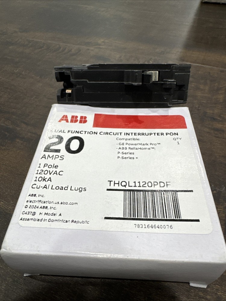 ABB THQL1120PDF 20A Dual Function Circuit Interrupter Pon. 1-Pole GE GFCI AFCI