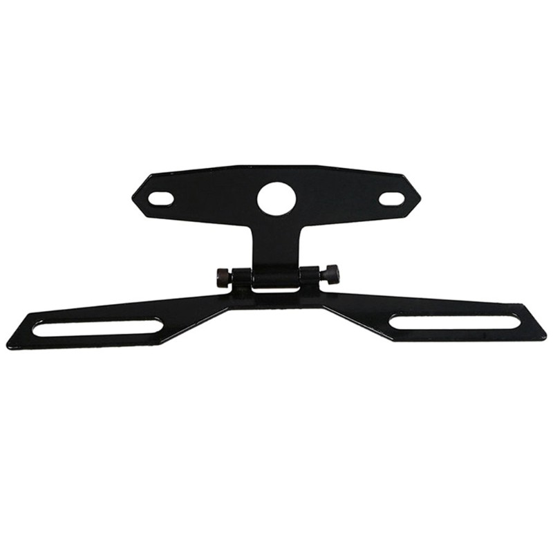 Motorcycle Carbon Steel License Plate Bracket Holder Light Extensible Bracket