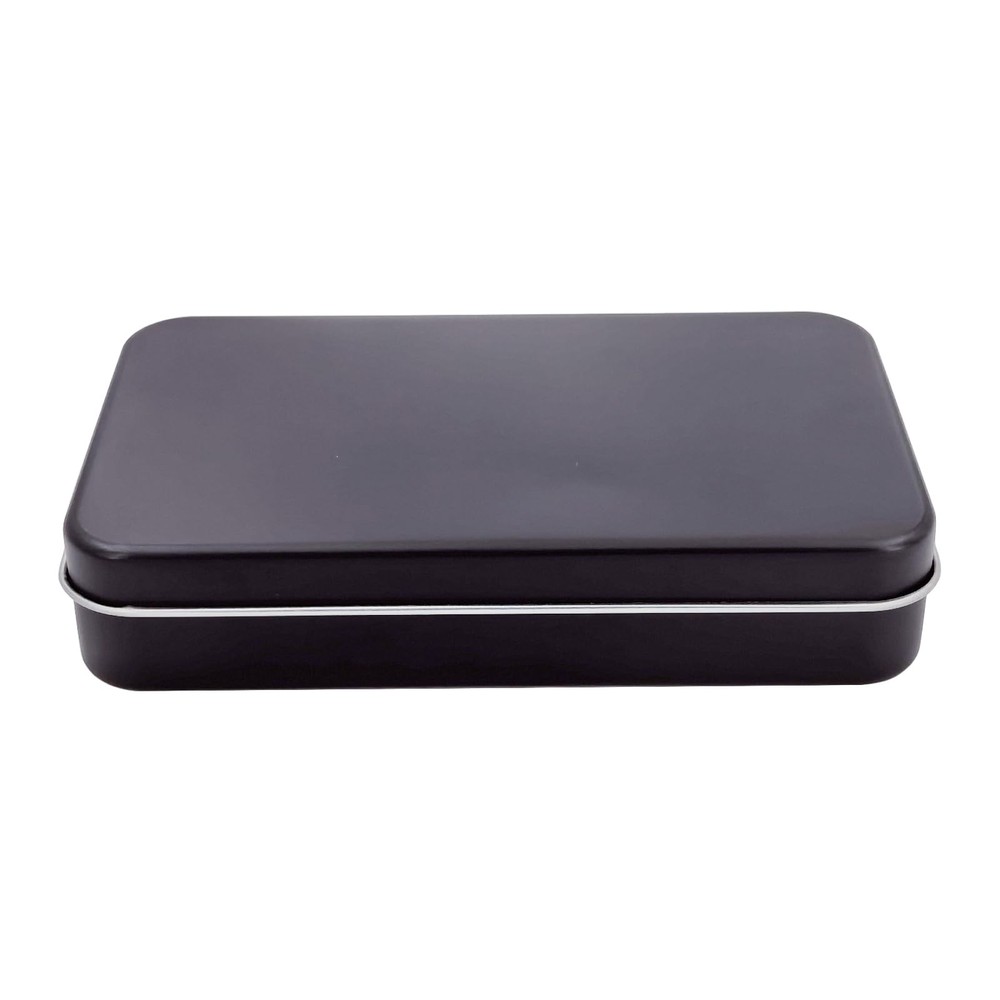 Thintinick 6 Pieces Rectangular Metal Empty 5.9 x 3.5 x 1.2 inches, Black