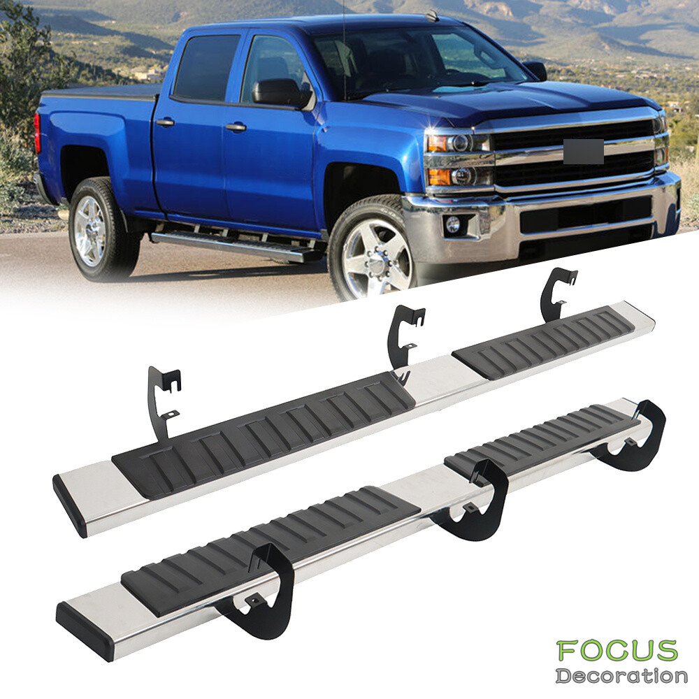 For Silverado/Sierra Double Cab 2019-2023 6" Running Boards Nerf Bars Side Steps