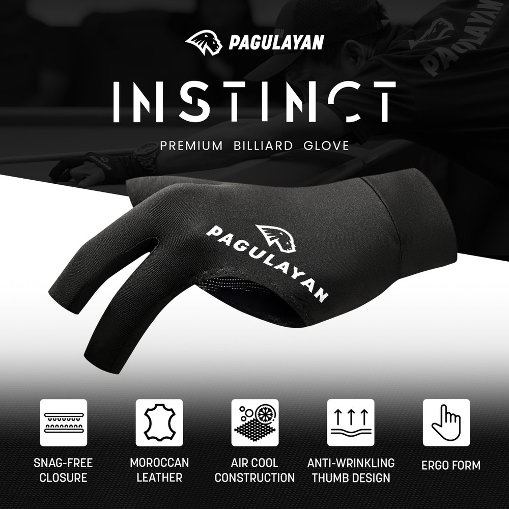Pagulayan INSTINCT Pool/Billiard Glove, Left Hand - Small/Medium - 4 SIZES