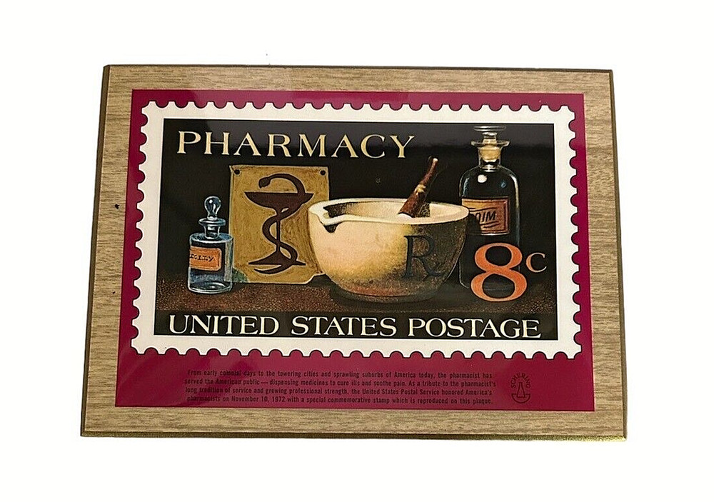 Pharmacists Stamp Plaque Commemorative 1972