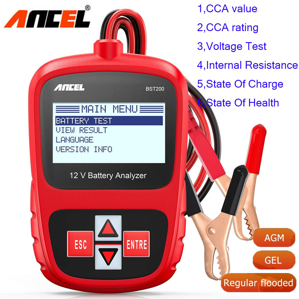 Car Battery Tester 12V 100-1100 CCA Bad Cell Load Tester Tool Digital Analyzer