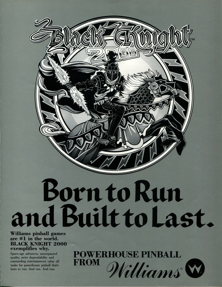 Black Knight 2000 Pinball Flyer / Brochure/ Ad  - Excellent