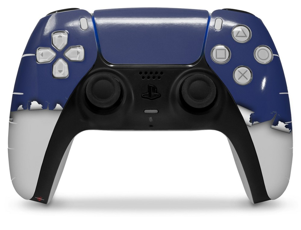 Skin Sony PS5 Controller Ripped Colors Blue Gray