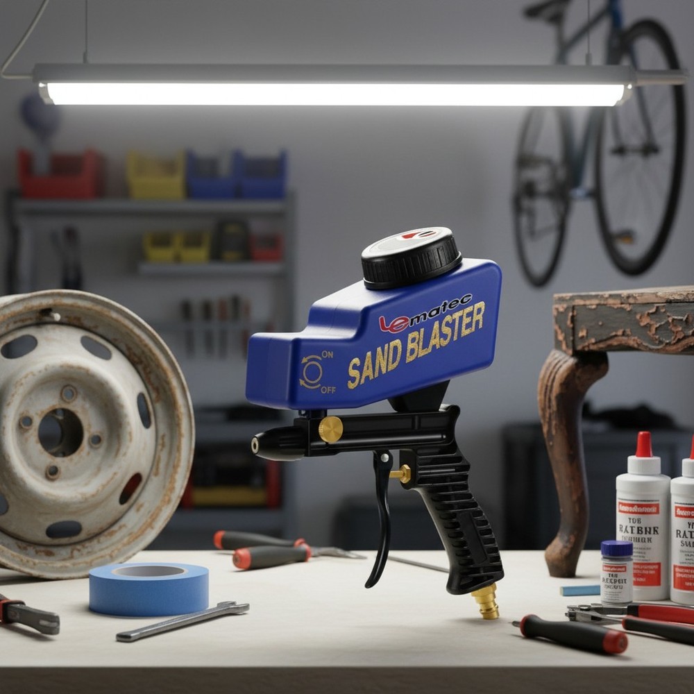 Professional Sand Blaster Gun for Rust & Paint Removal - 90 PSI 4 CFM Optimized