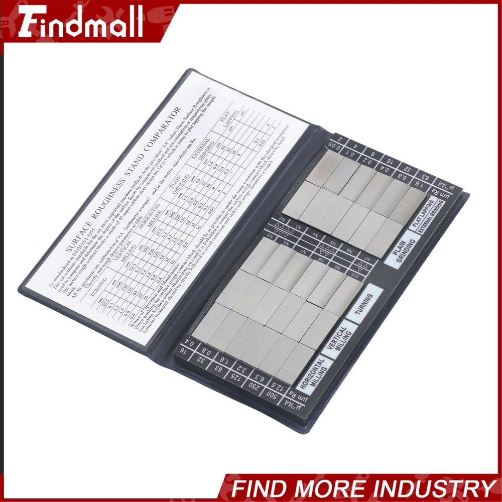 Findmall 30 Pc Specimen Surface Roughness Comparator Composite Pocket Set Gauge
