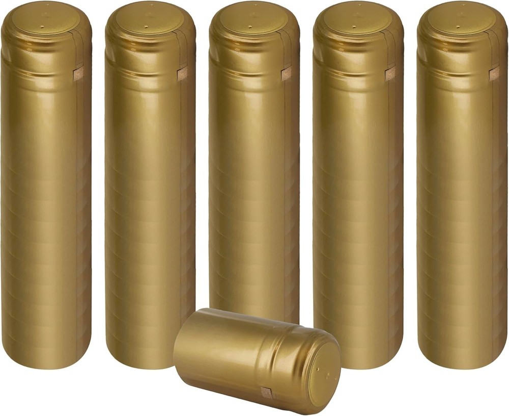 GOLD PVC SHRINK CAPSULES 100 Pack