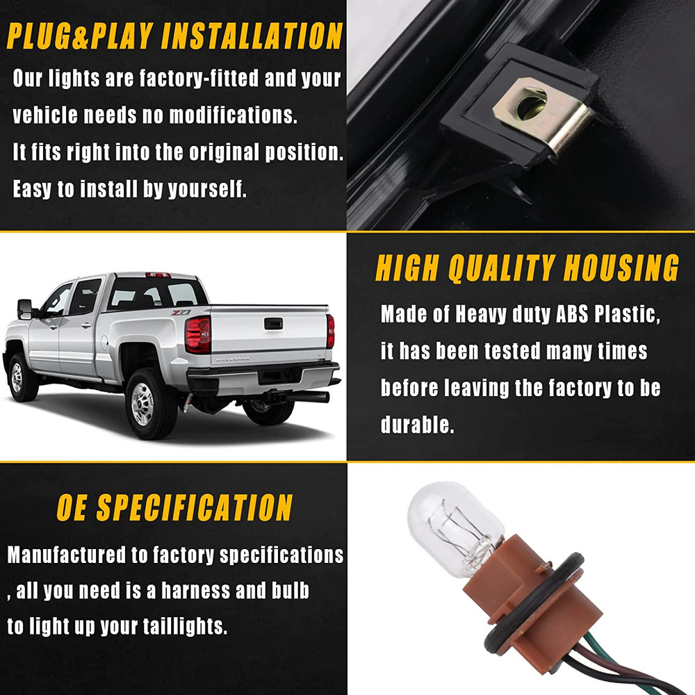 Tail Light Assembly Compatible with 2014-2018 Chevy Silverado 1500 2500HD 3500HD
