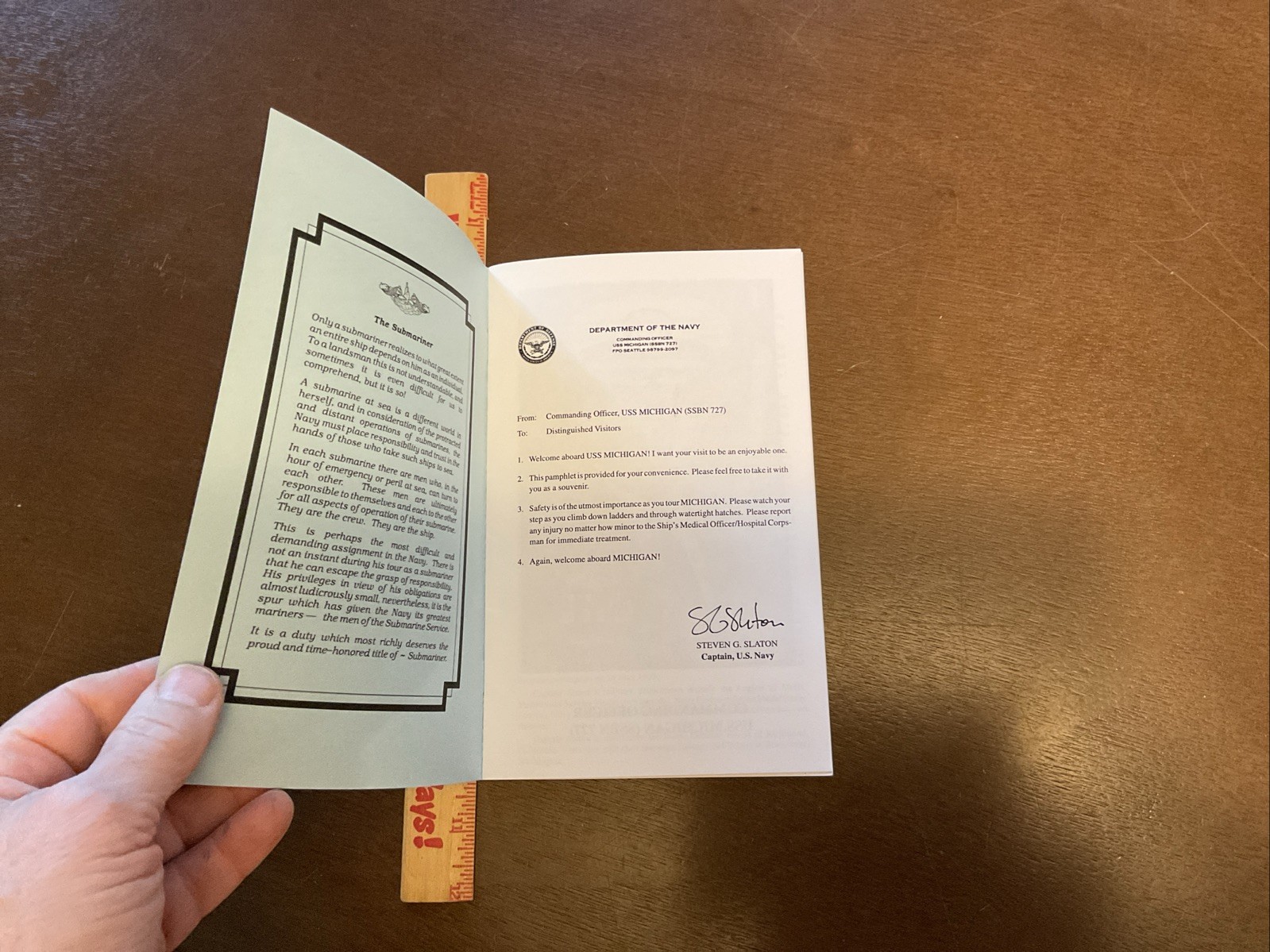 Welcome Aboard USS MICHIGAN SSBN 727 Handout Pamphlet Vintage