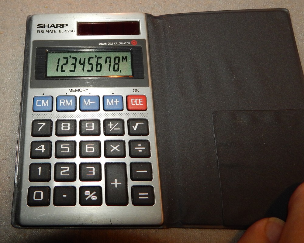 Sharp ELSI MATE EL-326G Solar Powered Calculator - Used