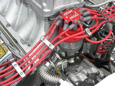 12 PC SPARK PLUG WIRES BILLET WIRE SEPARATORS V8 RED