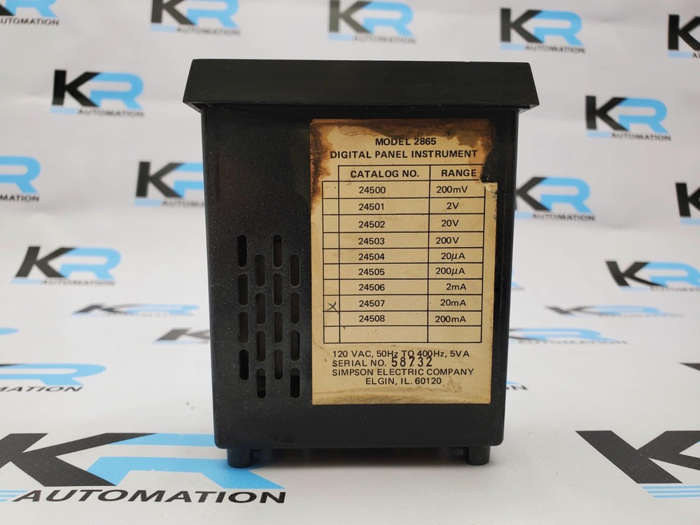 Simpson Model 2865 Digital Panel Instrument 120V *READ*