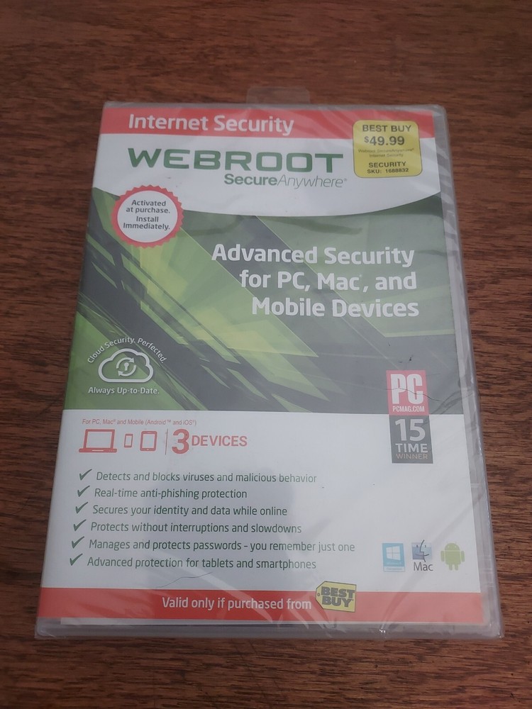Webroot SecureAnywhere Internet Security - Full Version for Windows & Mac sealed