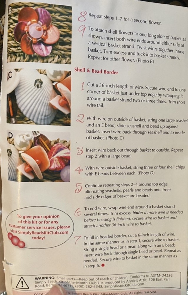 summer by the sea basket bead making kit BD012