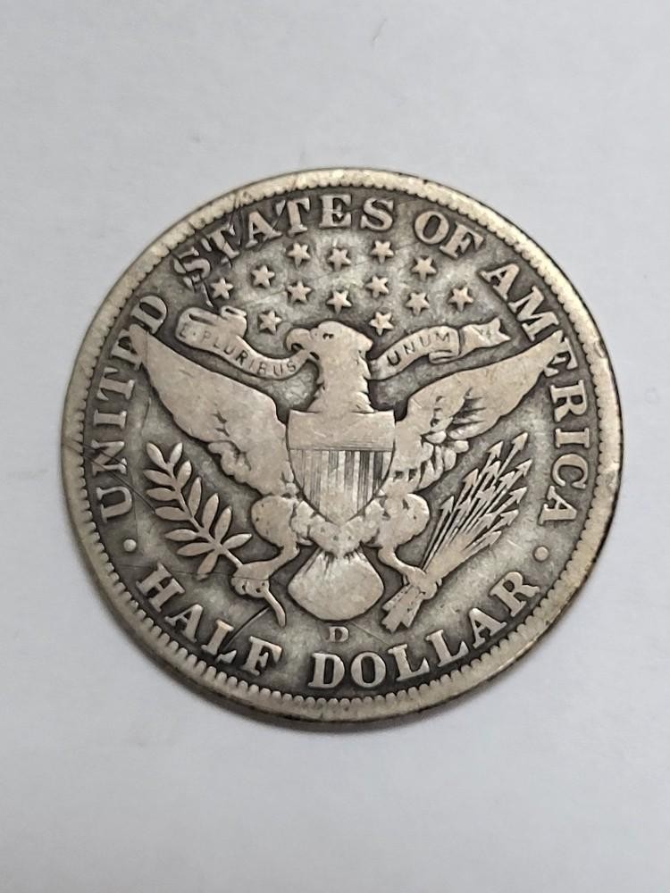 1908 D Barber Half Dollar Partial LIBERTY