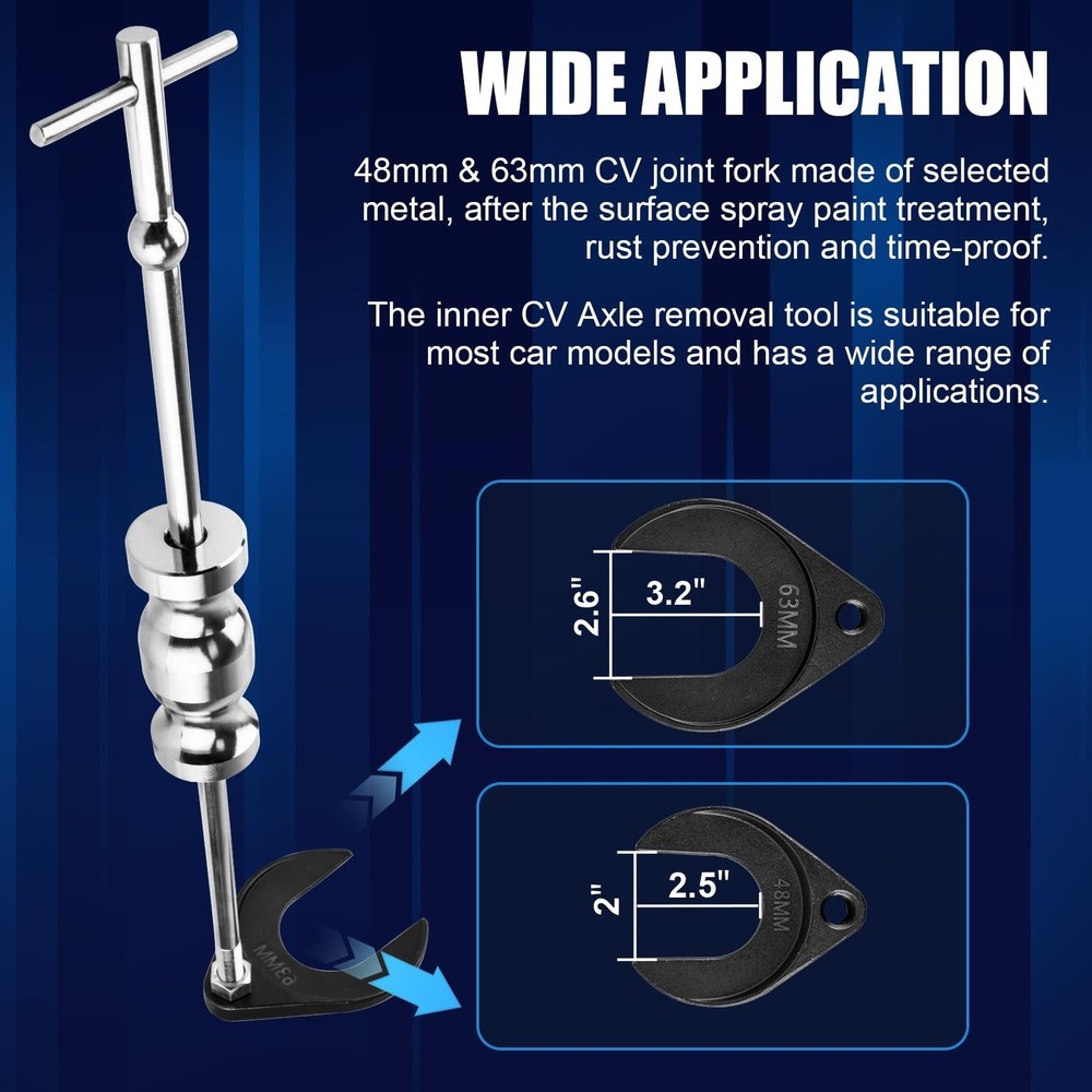Inner CV Axle Puller Tool with 5/8"-18 Slide Hammer, Slide Hammer Puller Set ...
