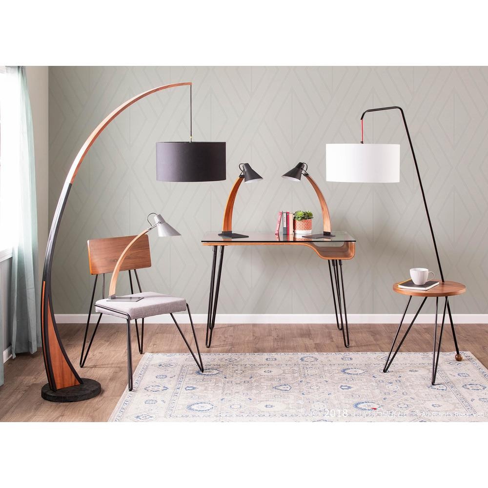 Walnut, Clear, Black Avery Desk