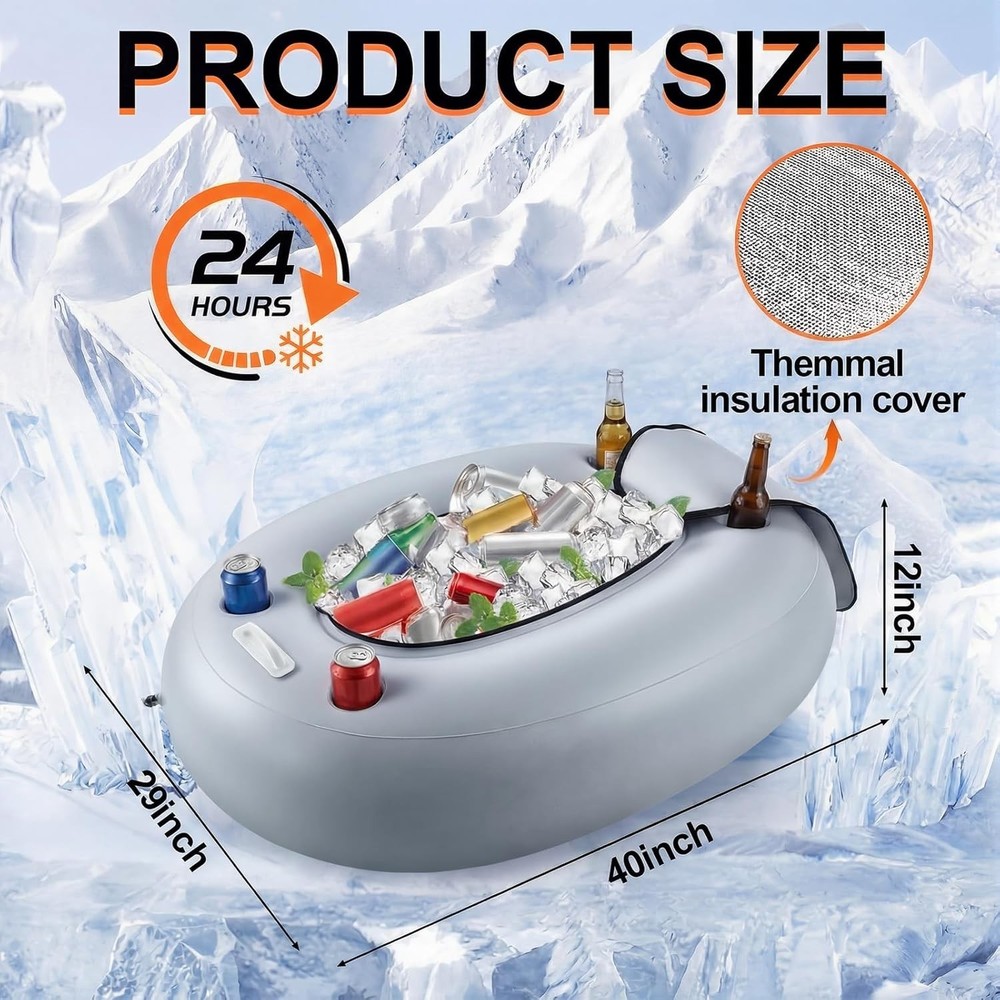 2 Pack Floating Coolers River Inflatable Cooler 40 Qt River Cooler Float W/ Lid