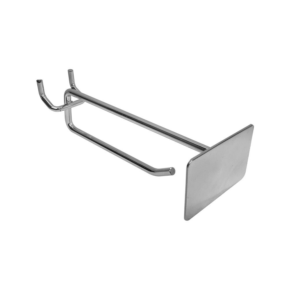 4 Pc Chrome 4" Pegboard Metal Plate Scanner Hooks Retail Store Display