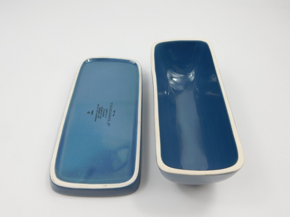 Threshold Stoneware Covered Butter Dish - Camden Blue - Great Shape!