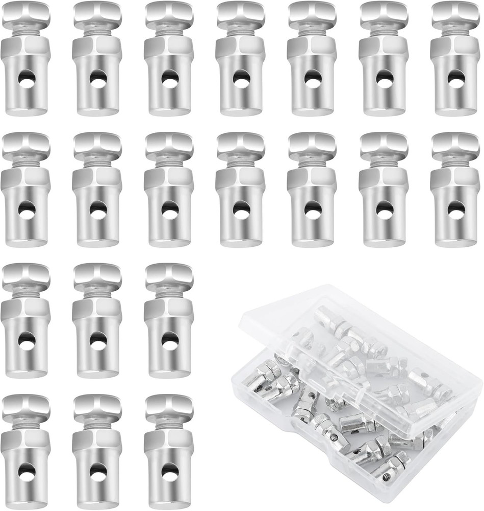 20PCS Universal Stainless Steel Throttle Cable Ends - Compact & Rugged Design