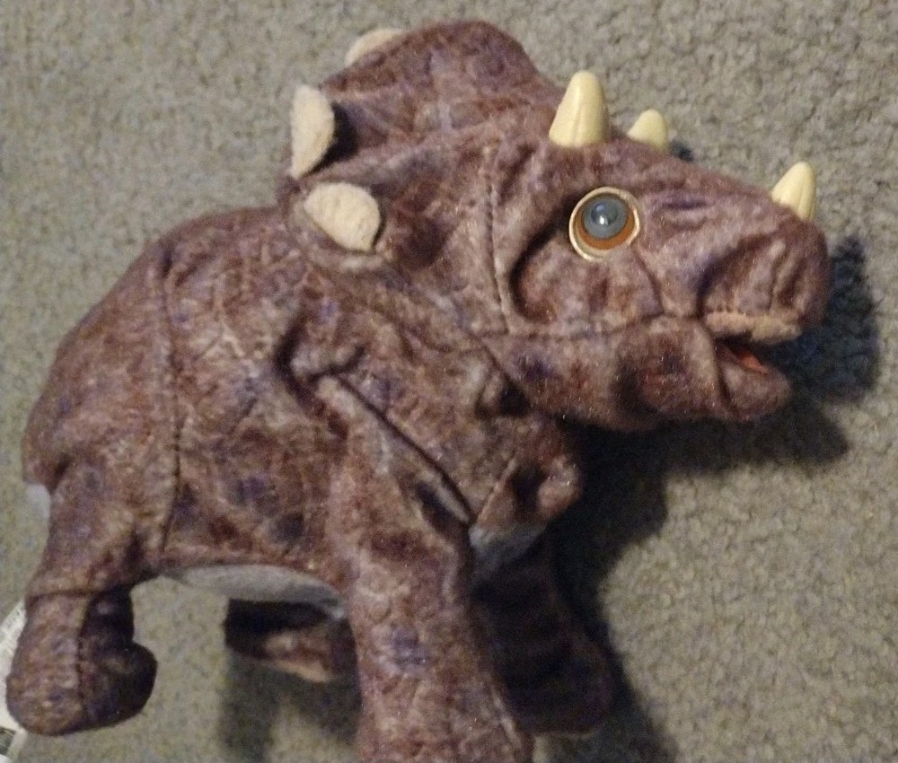 Triceratops Hatchling Playskool Hasbro 2008 8.5" Interactive Plush Tested Vg