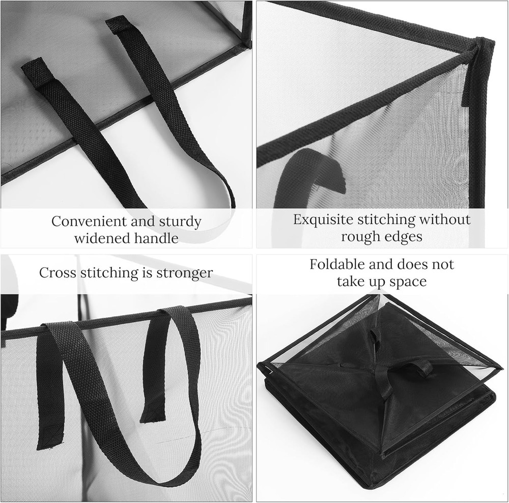 6 Pack Popup Laundry Hamper Collapsible Mesh Laundry Baskets with Handles, Porta