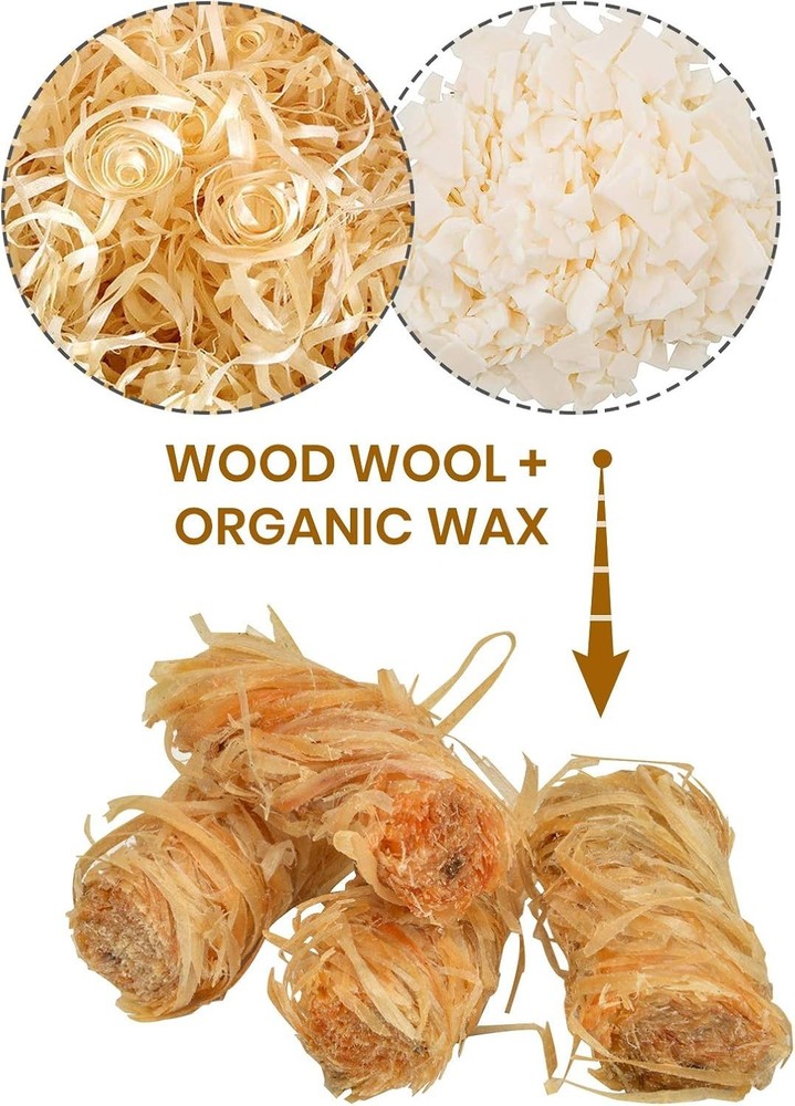 Ultimate 32 Pcs Natural Fire Starters - Lightweight & Waterproof for Adventures