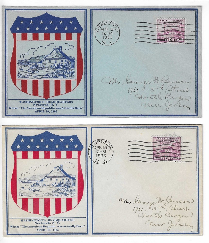FDC's    727-3 , 727-3a    ---   Newburgh  issue  --  Hobby