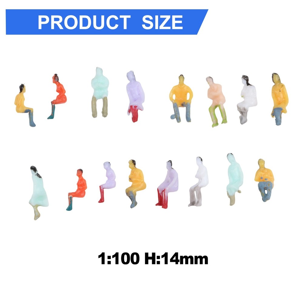 Painted Figures People Model Scale Sitting 100pcs ABS Model People Randomly Sent