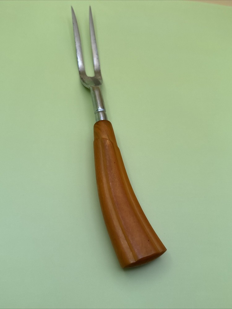 9.5” Vintage bakealite handled MCM meat Fork