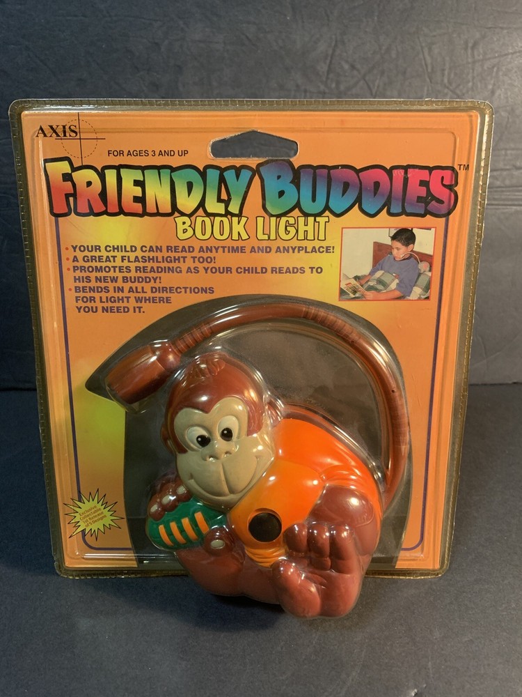 NEW IN BOX   Axis Friendly Buddies Monkey Book Light    Promotes Reading