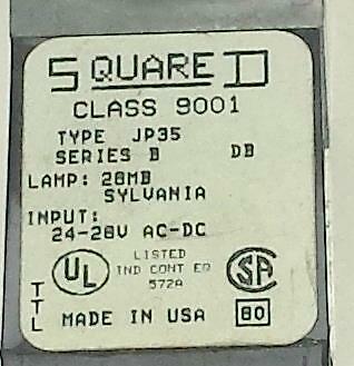 Allen Bradley 9001JP35 Panel Mount Blue Pilot Light Indicator