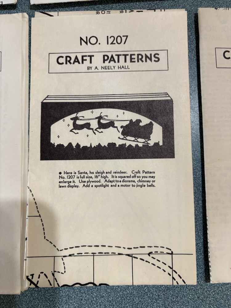 Vtg. 1940's Uncut A. Neely Hall DIY Woodworking Patterns 6 Patterns