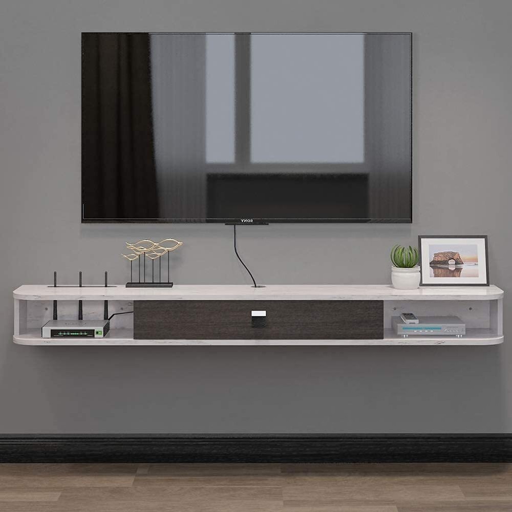 Floating Tv Console55'' Wallmounted Media Consolefloating Tv Cabinetmodern Float