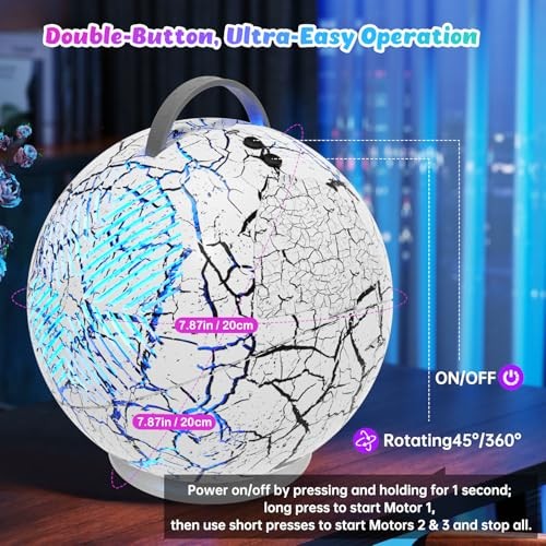 Bubble Machine for Kids Toddlers,45°/360° Automatic Rotation White Crack