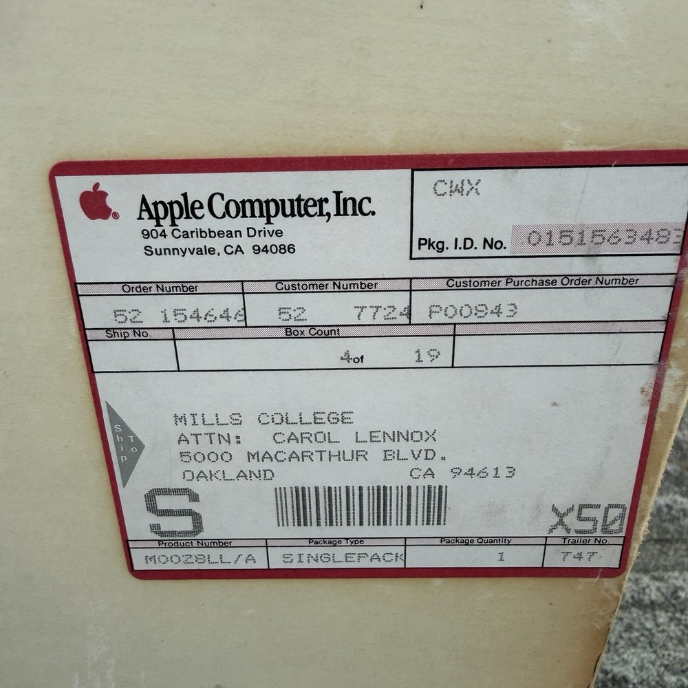 Apple Macintosh SE Original Box Vintage Computer Packaging Only EMPTY Display