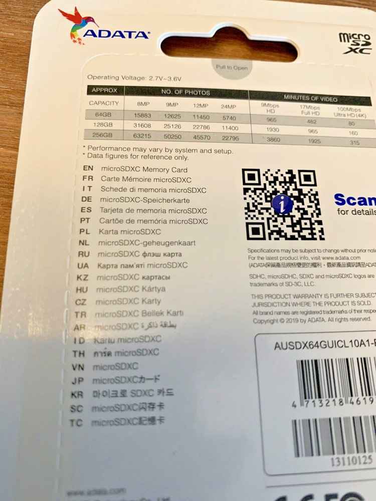 64 GB ADATA Premier micro SDXC Card with Adapter UHS-I Class 10