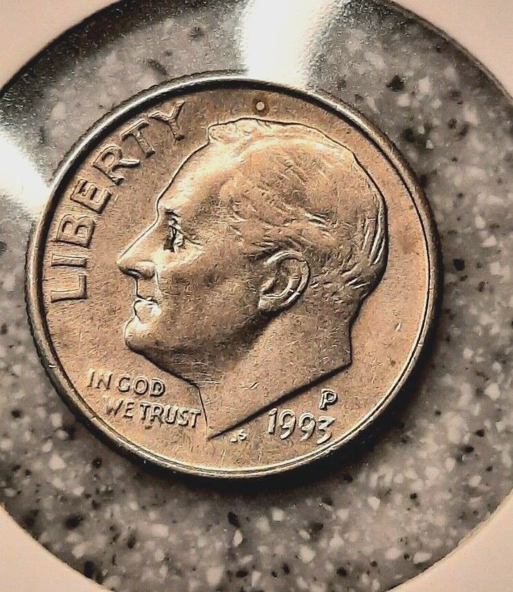 1993 P Roosevelt Dime Reverse Die Crack ERROR